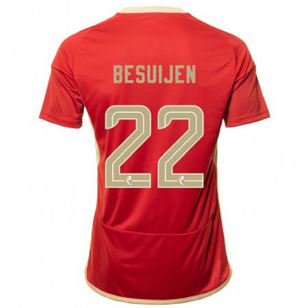 Kandiny Bambino Maglia Vicente Besuijen #22 Rosso Kit Gara Home 2023/24 Maglietta