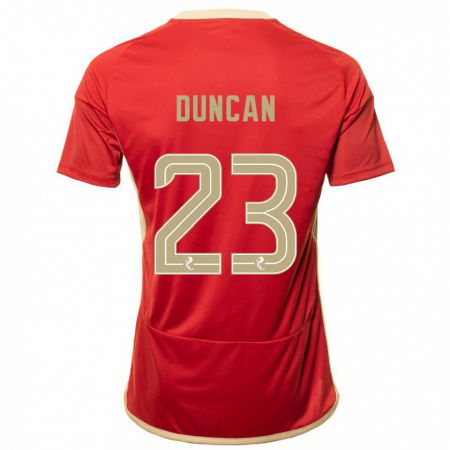 Kandiny Niño Camiseta Ryan Duncan #23 Rojo 1ª Equipación 2023/24 La Camisa