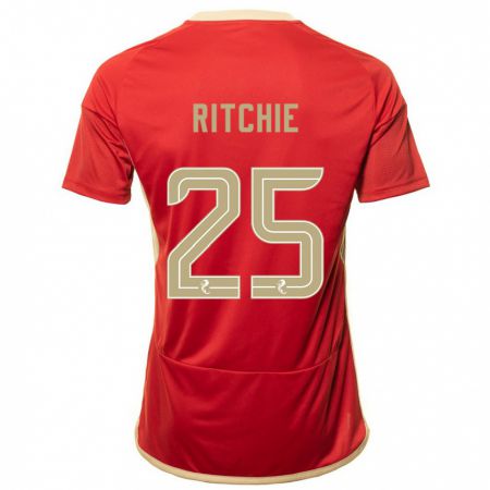 Kandiny Kinderen Tom Ritchie #25 Rood Thuisshirt Thuistenue 2023/24 T-Shirt België