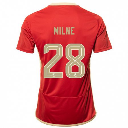 Kandiny Bambino Maglia Jack Milne #28 Rosso Kit Gara Home 2023/24 Maglietta