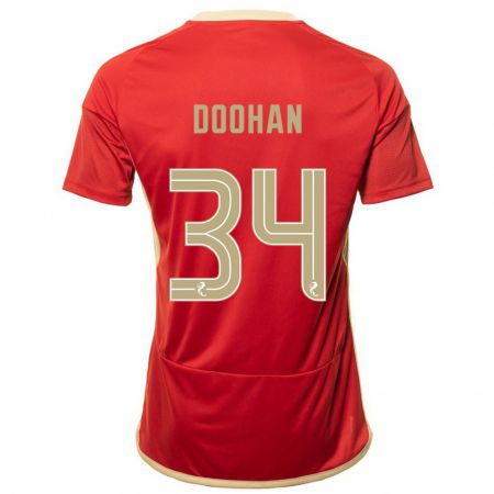 Kandiny Kinderen Ross Doohan #34 Rood Thuisshirt Thuistenue 2023/24 T-Shirt België