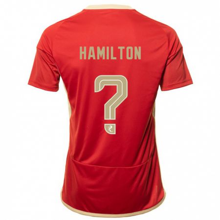 Kandiny Bambino Maglia Brendan Hamilton #0 Rosso Kit Gara Home 2023/24 Maglietta