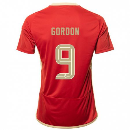 Kandiny Niño Camiseta Lauren Gordon #9 Rojo 1ª Equipación 2023/24 La Camisa