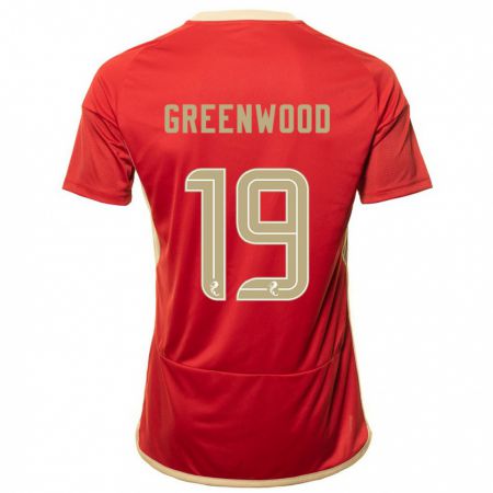 Kandiny Kinderen Brodie Greenwood #19 Rood Thuisshirt Thuistenue 2023/24 T-Shirt België