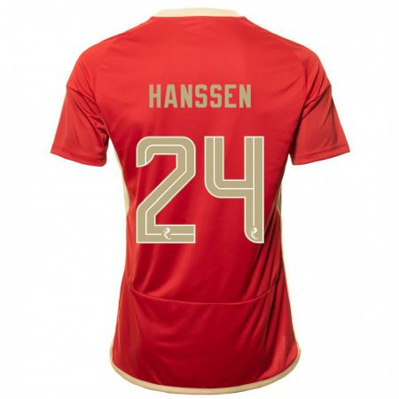 Kandiny Kinderen Nadine Hanssen #24 Rood Thuisshirt Thuistenue 2023/24 T-Shirt België