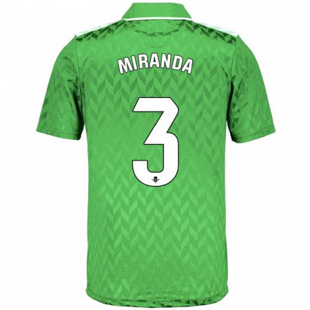 Kandiny Bambino Maglia Juan Miranda #3 Verde Kit Gara Away 2023/24 Maglietta