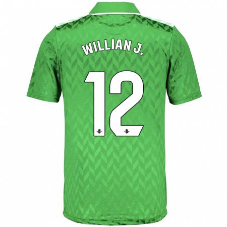 Kandiny Bambino Maglia Willian José #12 Verde Kit Gara Away 2023/24 Maglietta