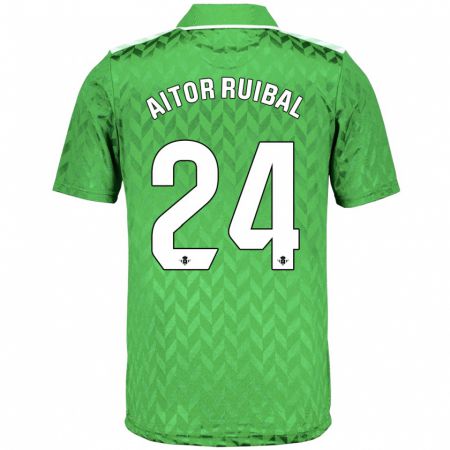 Kandiny Bambino Maglia Aitor Ruibal #24 Verde Kit Gara Away 2023/24 Maglietta