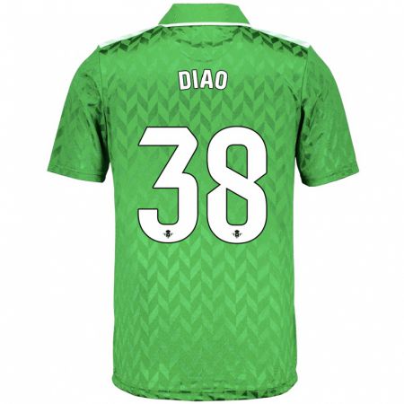 Kandiny Bambino Maglia Assane Diao #38 Verde Kit Gara Away 2023/24 Maglietta