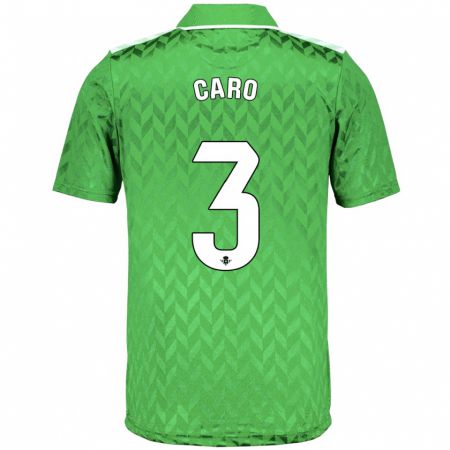 Kandiny Bambino Maglia Andrés Caro #3 Verde Kit Gara Away 2023/24 Maglietta