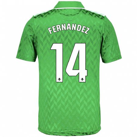 Kandiny Bambino Maglia Quique Fernández #14 Verde Kit Gara Away 2023/24 Maglietta