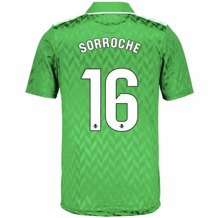 Kandiny Bambino Maglia Ginés Sorroche #16 Verde Kit Gara Away 2023/24 Maglietta