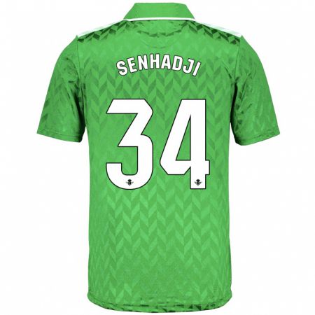 Kandiny Bambino Maglia Yanis Senhadji #34 Verde Kit Gara Away 2023/24 Maglietta