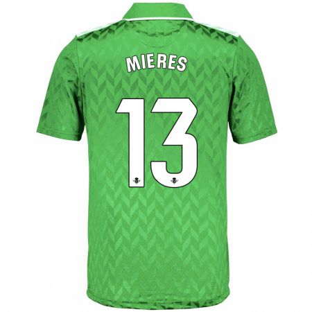 Kandiny Bambino Maglia Malena Mieres García #13 Verde Kit Gara Away 2023/24 Maglietta