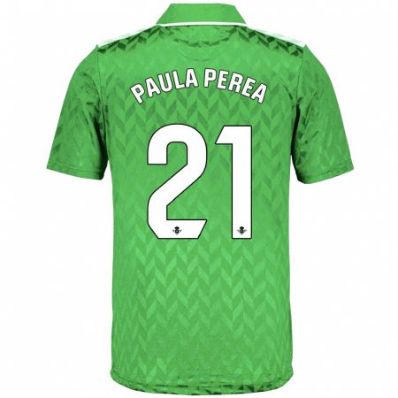 Kandiny Kinder Paula Perea Ramírez #21 Grün Auswärtstrikot Trikot 2023/24 T-Shirt Österreich