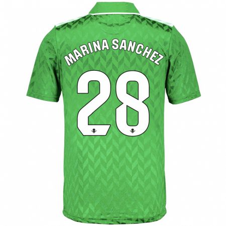 Kandiny Bambino Maglia Marina Sánchez #28 Verde Kit Gara Away 2023/24 Maglietta