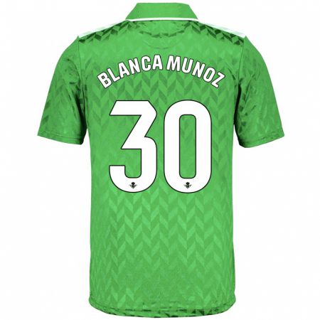 Kandiny Bambino Maglia Blanca Muñoz #30 Verde Kit Gara Away 2023/24 Maglietta