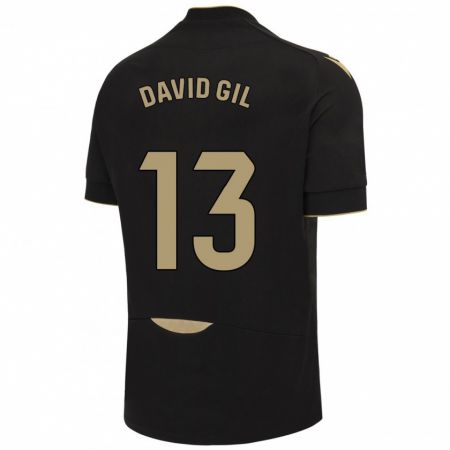 Kandiny Bambino Maglia David Gil #13 Nero Kit Gara Away 2023/24 Maglietta