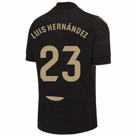 Kandiny Bambino Maglia Luis Hernández #23 Nero Kit Gara Away 2023/24 Maglietta