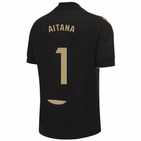 Kandiny Bambino Maglia Aitana #1 Nero Kit Gara Away 2023/24 Maglietta