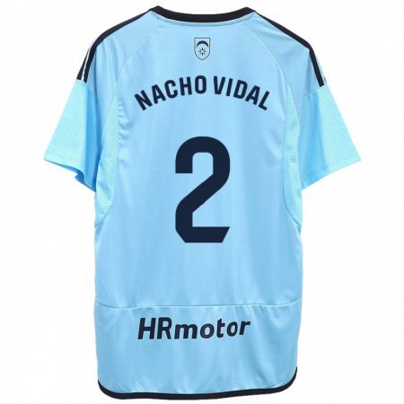 Kandiny Bambino Maglia Nacho Vidal #2 Blu Kit Gara Away 2023/24 Maglietta