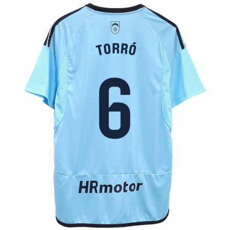 Kandiny Bambino Maglia Lucas Torró #6 Blu Kit Gara Away 2023/24 Maglietta