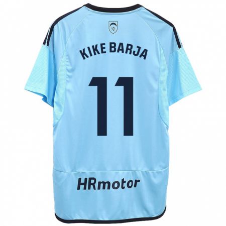 Kandiny Bambino Maglia Kike Barja #11 Blu Kit Gara Away 2023/24 Maglietta