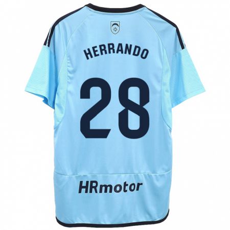 Kandiny Bambino Maglia Jorge Herrando #28 Blu Kit Gara Away 2023/24 Maglietta