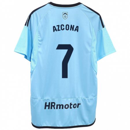 Kandiny Bambino Maglia Rubén Azcona #7 Blu Kit Gara Away 2023/24 Maglietta