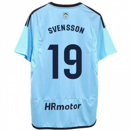 Kandiny Bambino Maglia Max Svensson #19 Blu Kit Gara Away 2023/24 Maglietta