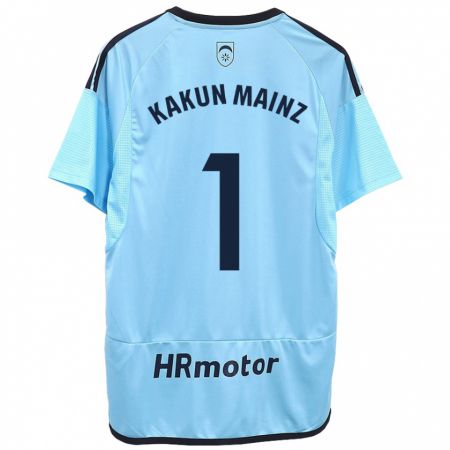 Kandiny Bambino Maglia Kakun Mainz #1 Blu Kit Gara Away 2023/24 Maglietta