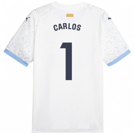 Kandiny Bambino Maglia Juan Carlos #1 Bianco Kit Gara Away 2023/24 Maglietta