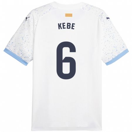 Kandiny Niño Camiseta Ibrahima Kébé #6 Blanco 2ª Equipación 2023/24 La Camisa