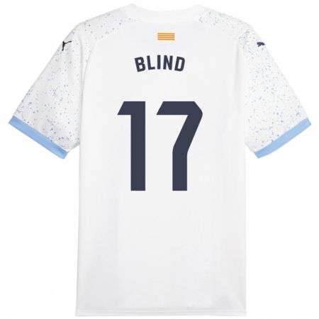 Kandiny Bambino Maglia Daley Blind #17 Bianco Kit Gara Away 2023/24 Maglietta