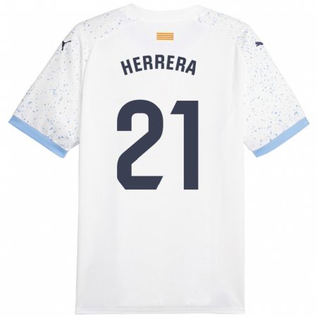 Kandiny Niño Camiseta Yangel Herrera #21 Blanco 2ª Equipación 2023/24 La Camisa