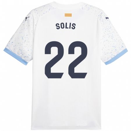 Kandiny Bambino Maglia Jhon Solís #22 Bianco Kit Gara Away 2023/24 Maglietta