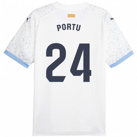 Kandiny Niño Camiseta Portu #24 Blanco 2ª Equipación 2023/24 La Camisa