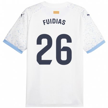 Kandiny Bambino Maglia Toni Fuidias #26 Bianco Kit Gara Away 2023/24 Maglietta