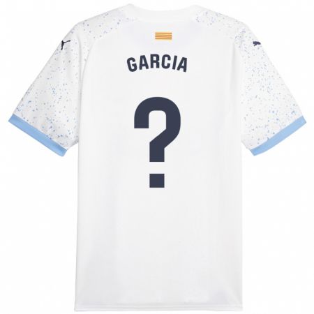 Kandiny Bambino Maglia Jastin García #0 Bianco Kit Gara Away 2023/24 Maglietta