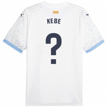 Kandiny Bambino Maglia Moussa Kébé #0 Bianco Kit Gara Away 2023/24 Maglietta