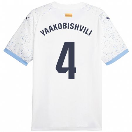 Kandiny Bambino Maglia Antal Yaakobishvili #4 Bianco Kit Gara Away 2023/24 Maglietta