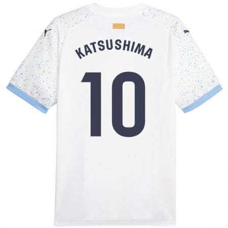 Kandiny Kinder Shinnosuke Katsushima #10 Weiß Auswärtstrikot Trikot 2023/24 T-Shirt Österreich