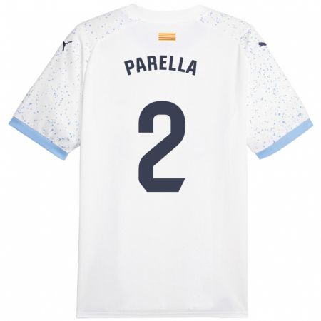 Kandiny Bambino Maglia Virginia Parella #2 Bianco Kit Gara Away 2023/24 Maglietta