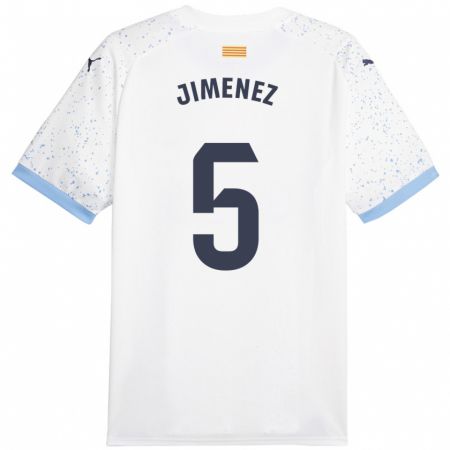 Kandiny Bambino Maglia Ángela Jiménez #5 Bianco Kit Gara Away 2023/24 Maglietta