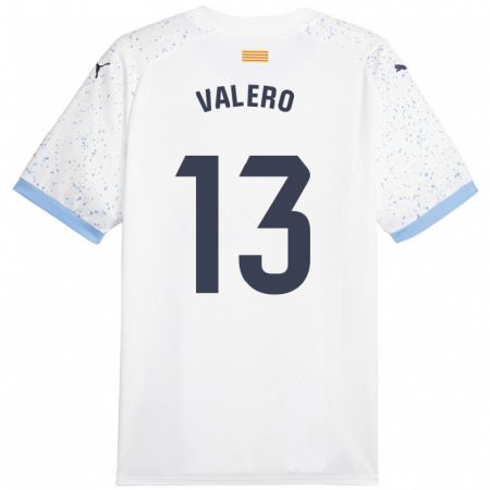 Kandiny Bambino Maglia Eliana Valero #13 Bianco Kit Gara Away 2023/24 Maglietta