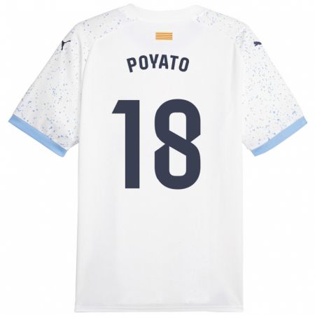 Kandiny Kinder Marina Poyato #18 Weiß Auswärtstrikot Trikot 2023/24 T-Shirt Österreich