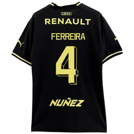 Kandiny Bambino Maglia Joaquín Ferreira #4 Nero Kit Gara Away 2023/24 Maglietta