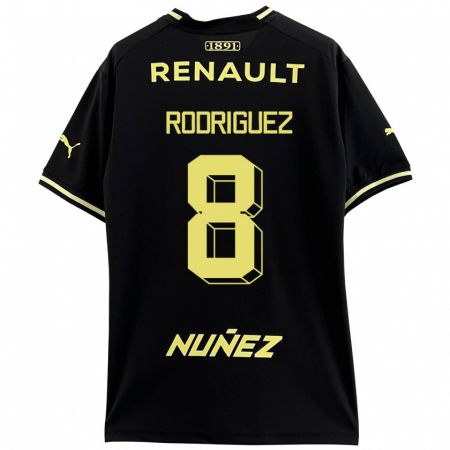 Kandiny Bambino Maglia Sebastián Rodríguez #8 Nero Kit Gara Away 2023/24 Maglietta