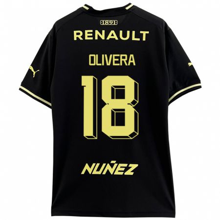 Kandiny Bambino Maglia Maximiliano Olivera #18 Nero Kit Gara Away 2023/24 Maglietta