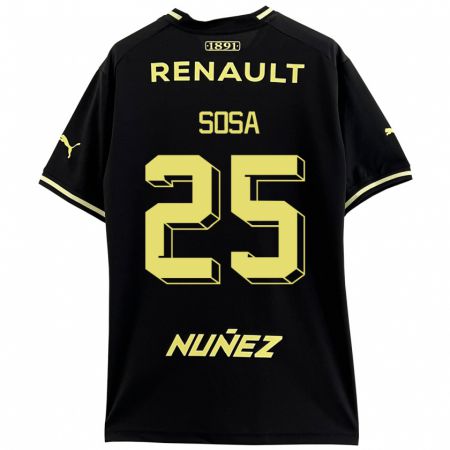 Kandiny Bambino Maglia Ignacio Sosa #25 Nero Kit Gara Away 2023/24 Maglietta